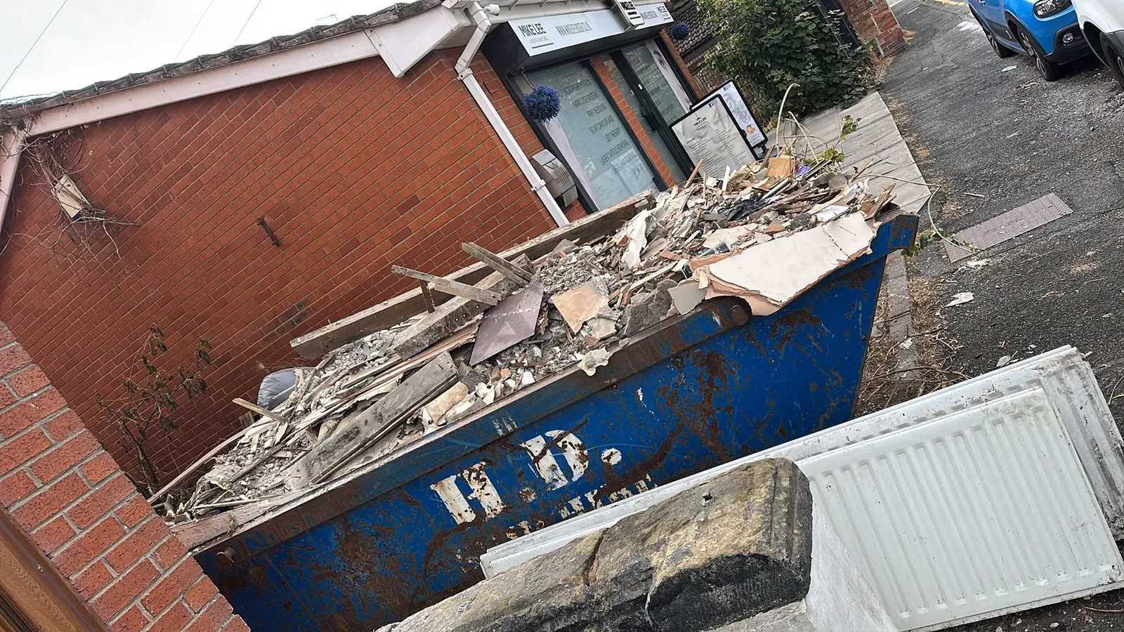 Construction waste collected during a property clearance project