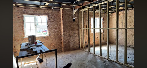 Initial preparation and internal partition framing for commercial space.