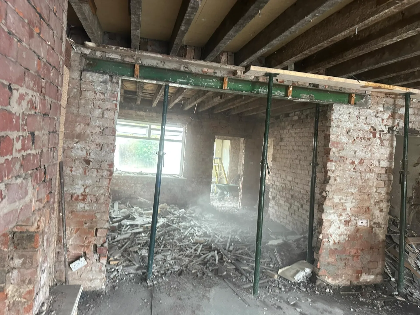 Side access area cleared during property preparation